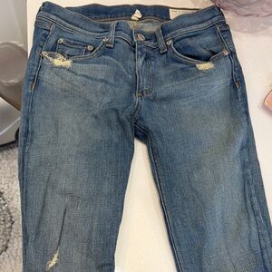 rag & bone Women's Faded Blue Skinny Jeans